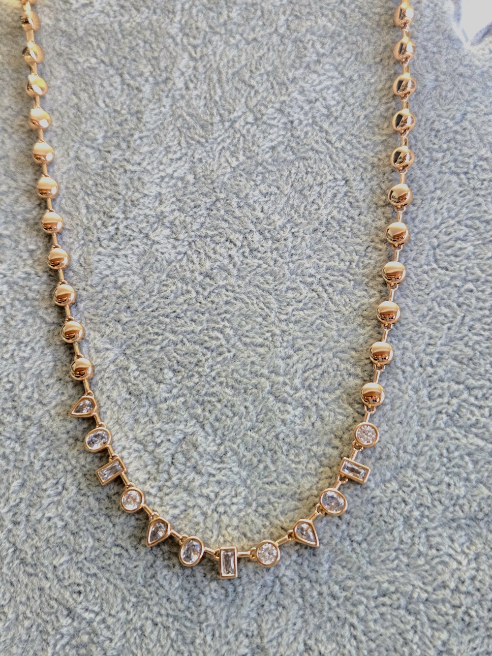 Premier Designs Rose Gold Necklace with Clear Stones